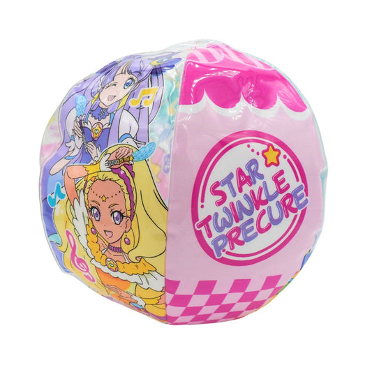 A pink, purple and yellow beach ball with Star Twinkle Precure branding.