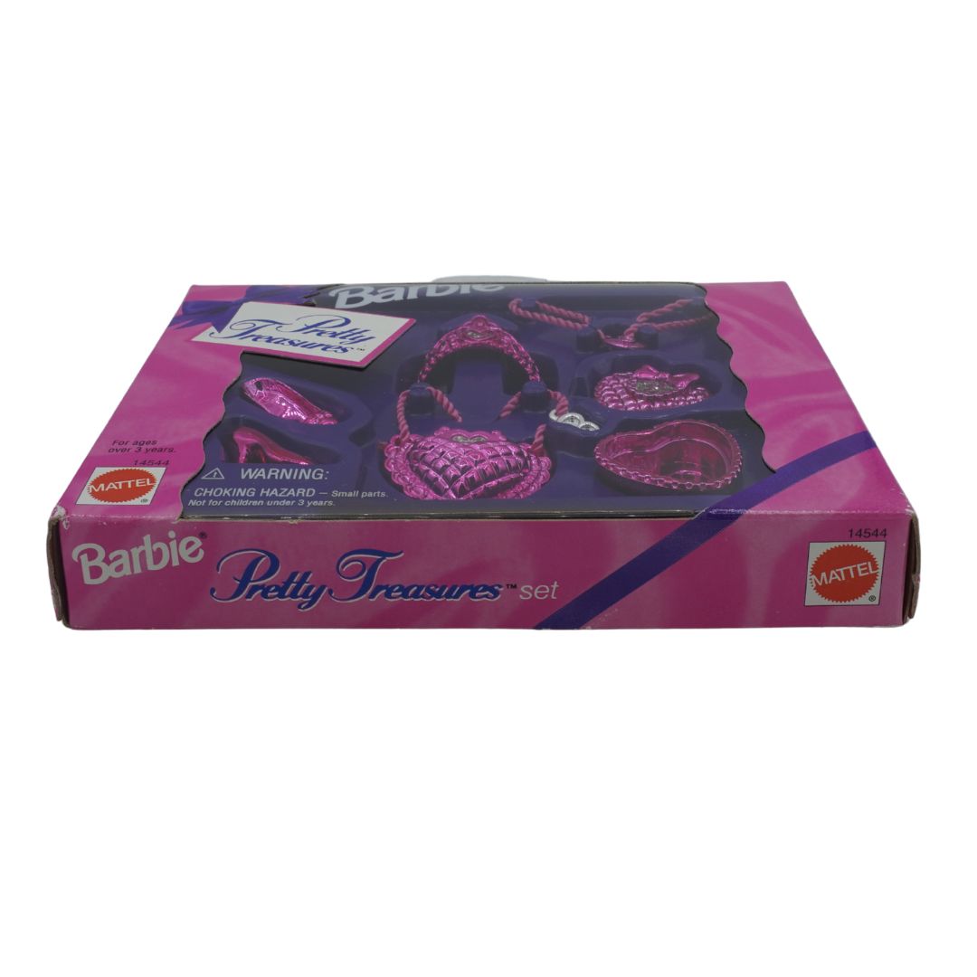 Barbie Pretty Treasures toy set packaging on a white background