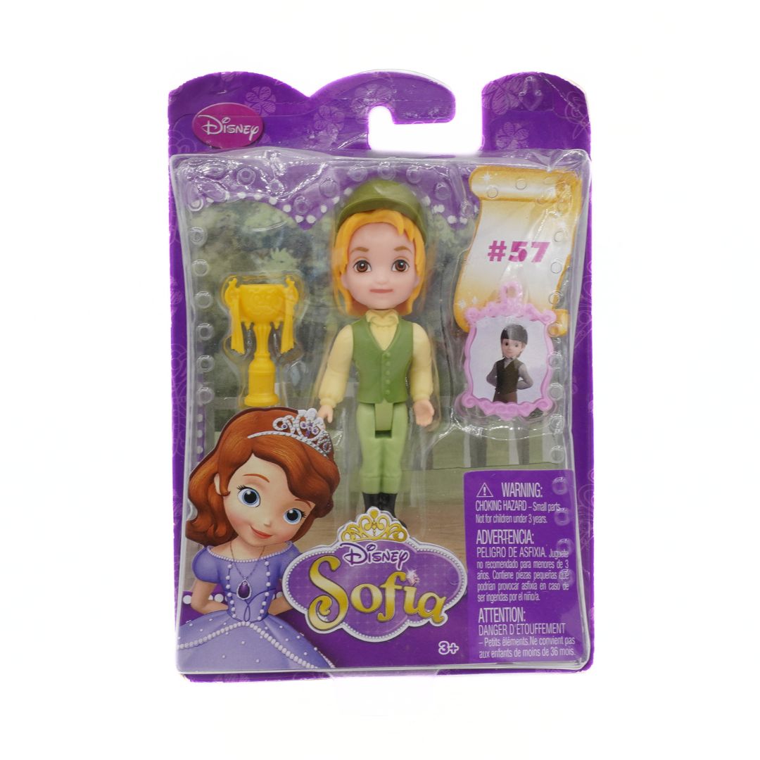 Toy figure of a princess in a purple package with Disney branding