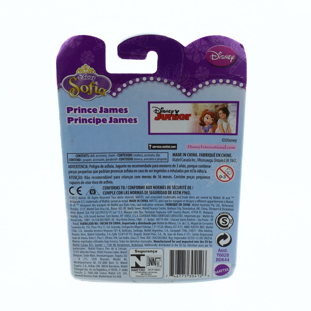 Back of a toy packaging with Disney Sofia the First branding