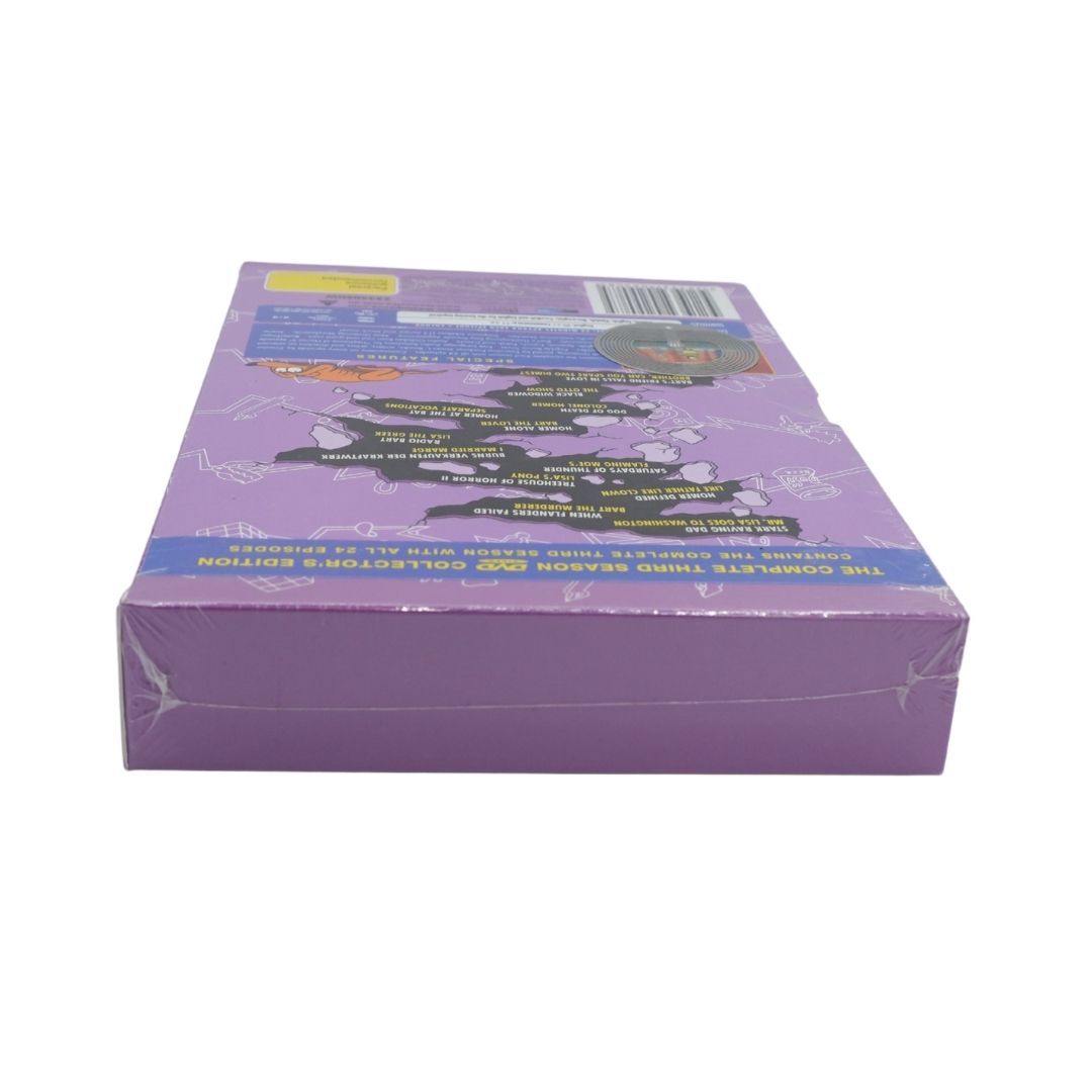 A sealed purple box for a collectible sports item, shown from the back side with printed graphics and text, on a plain white background.
