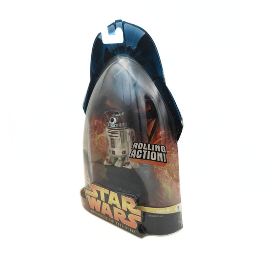 Star Wars Revenge of the Sith R4-P17 figurine with Rolling Action printed on the packaging