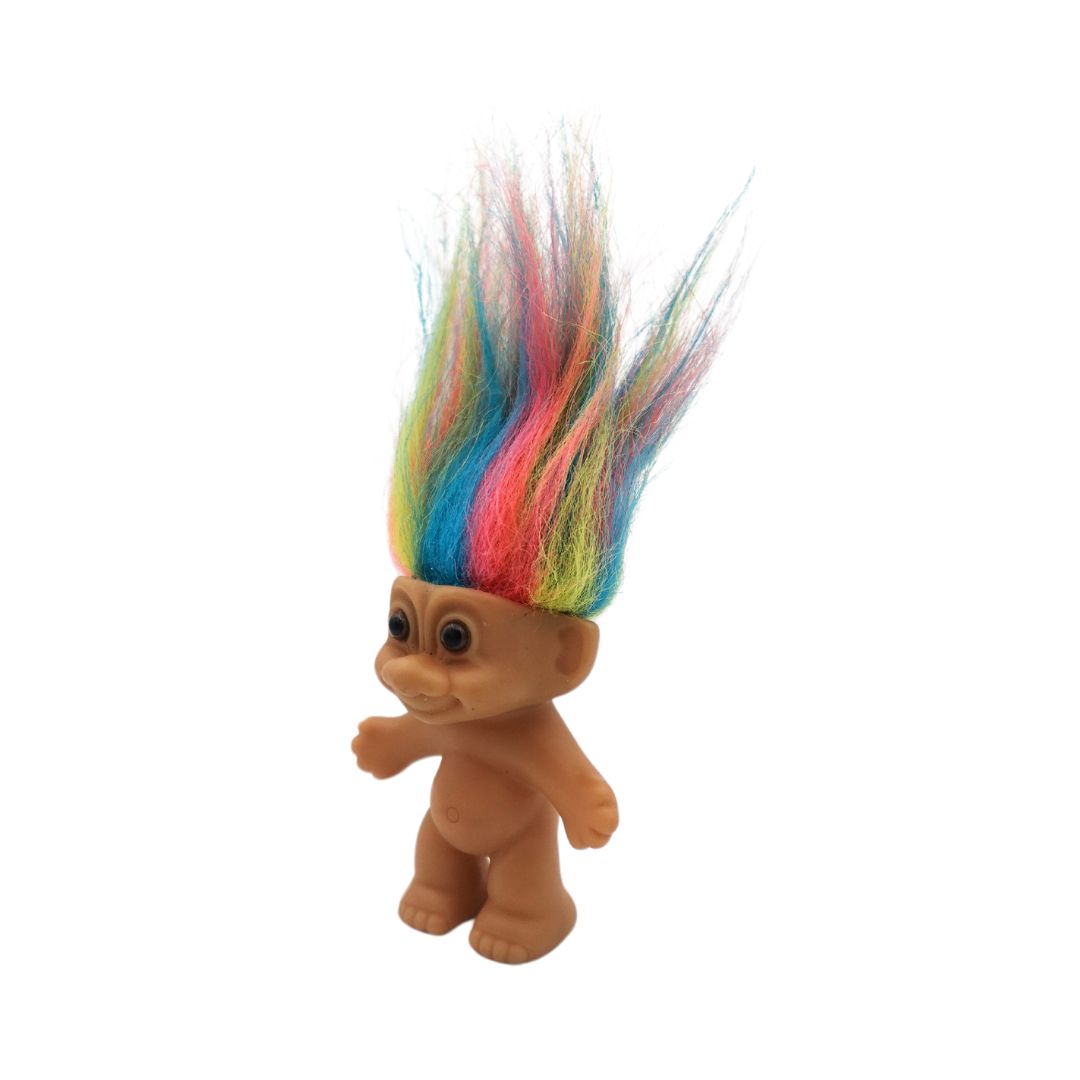 Photo of a Rainbow Hair Troll Doll with brown eyes