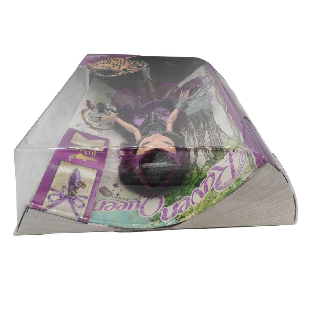 Product packaging with a clear lid showing a design of a person in a dress.