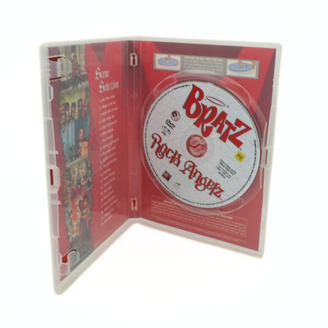 Bratz Rock Angel DVD in a red case with visible text and graphics.