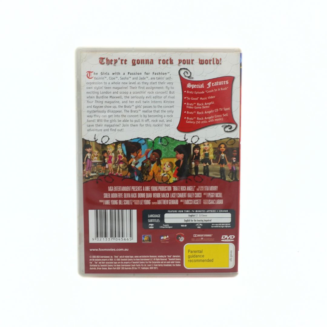 Back cover of a DVD with colorful illustrations and text on a white background