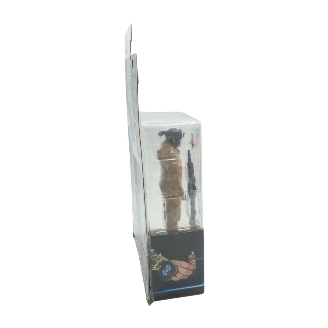 Toy figure in a transparent box with a white background