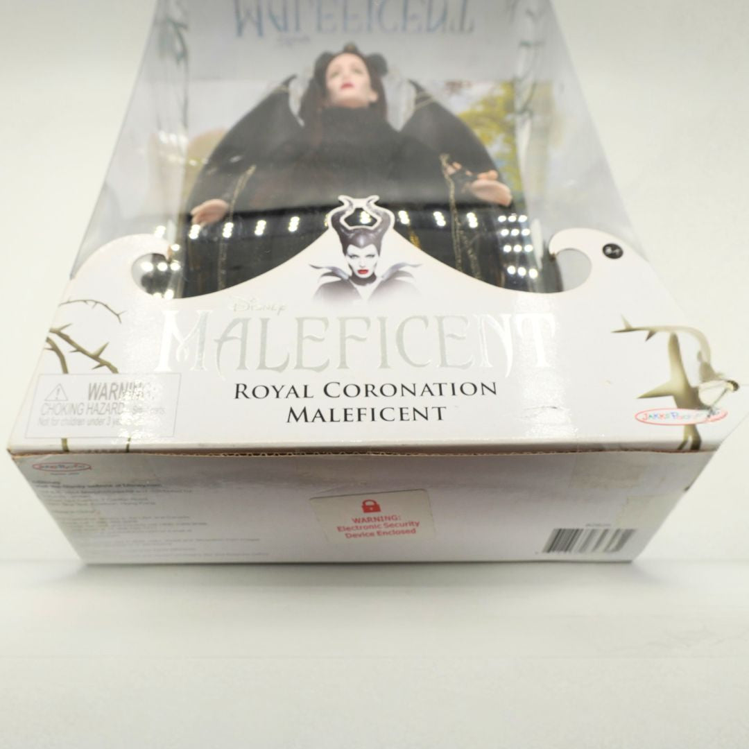 Disney Maleficent Royal Coronation Maleficent figure in its original retail packaging, featuring a clear plastic top and a white box with character artwork.