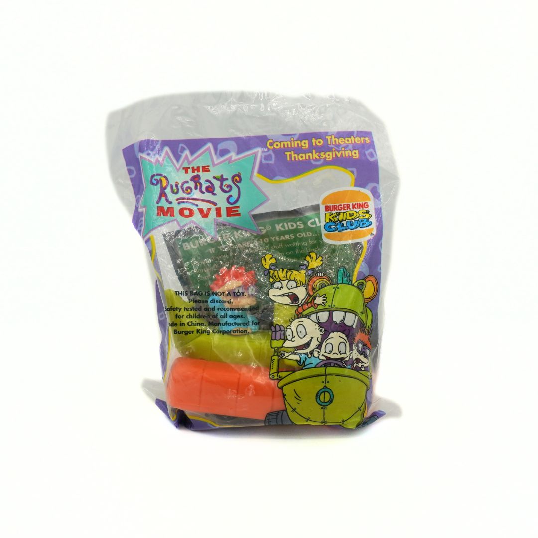 Burger King Kids Club toy package featuring 'The Rugrats Movie' on a white background