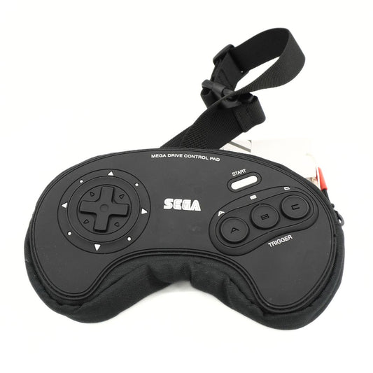 A black and white bumbag/fanny pack with a Sega Mega Drive controller design