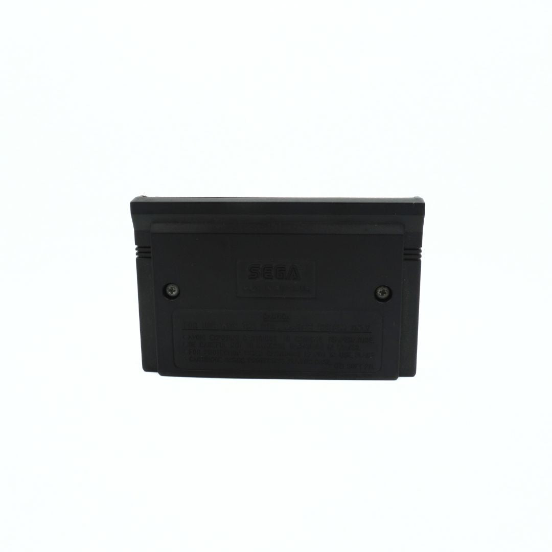 Black Sega game cartridge on a white background