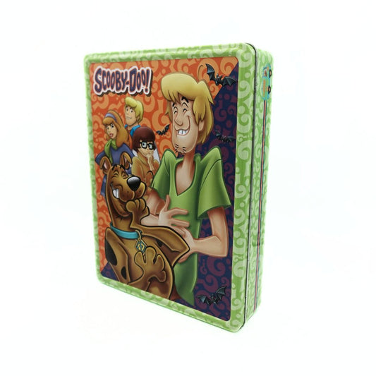 Green, purple and orange Scooby-Doo! tin featuring the entire Scooby Gang