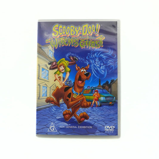 DVD cover of 'Scooby-Doo and the Witch's Ghost' with cartoon characters on a white background
