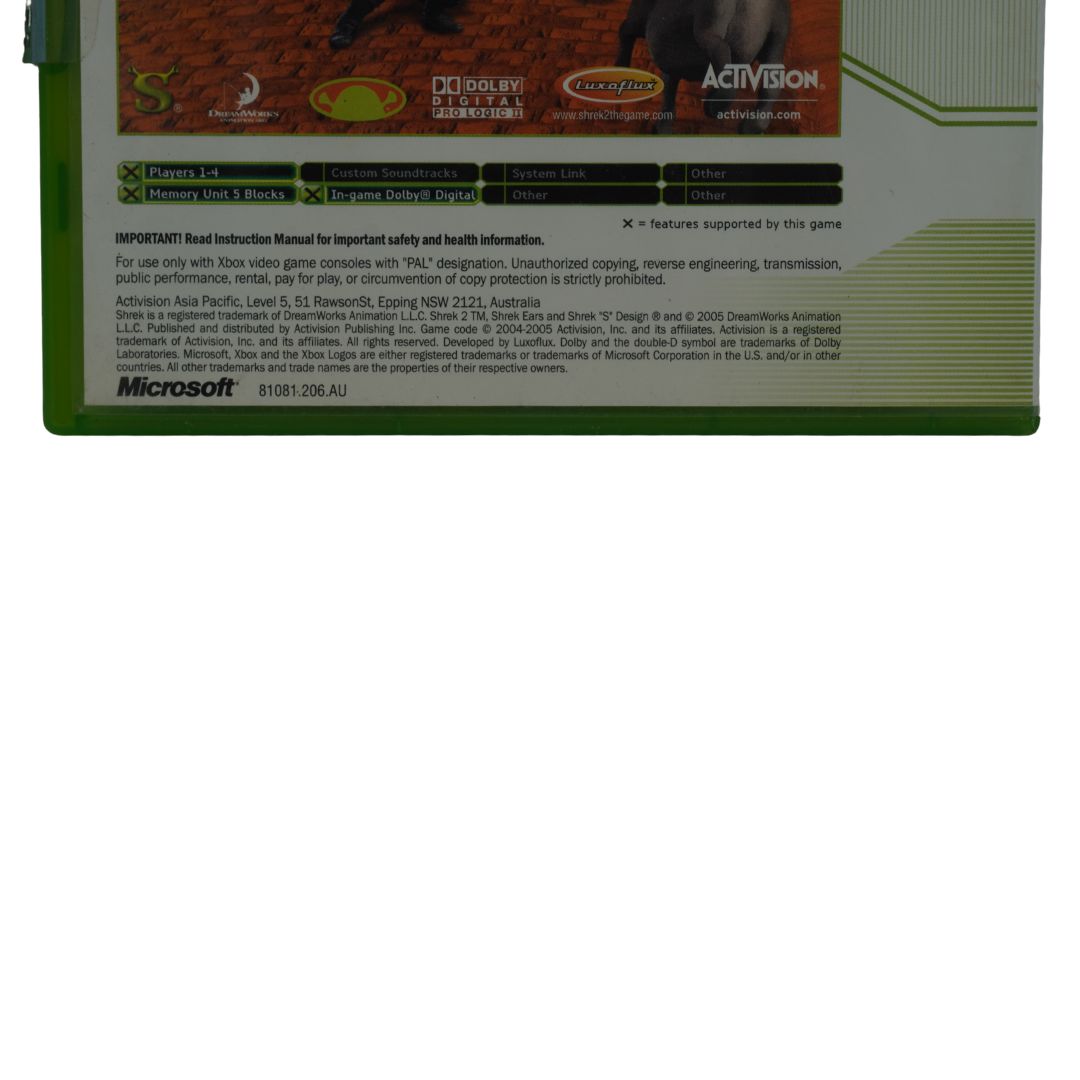 Back view of a gaming console box with branding and text on a white background