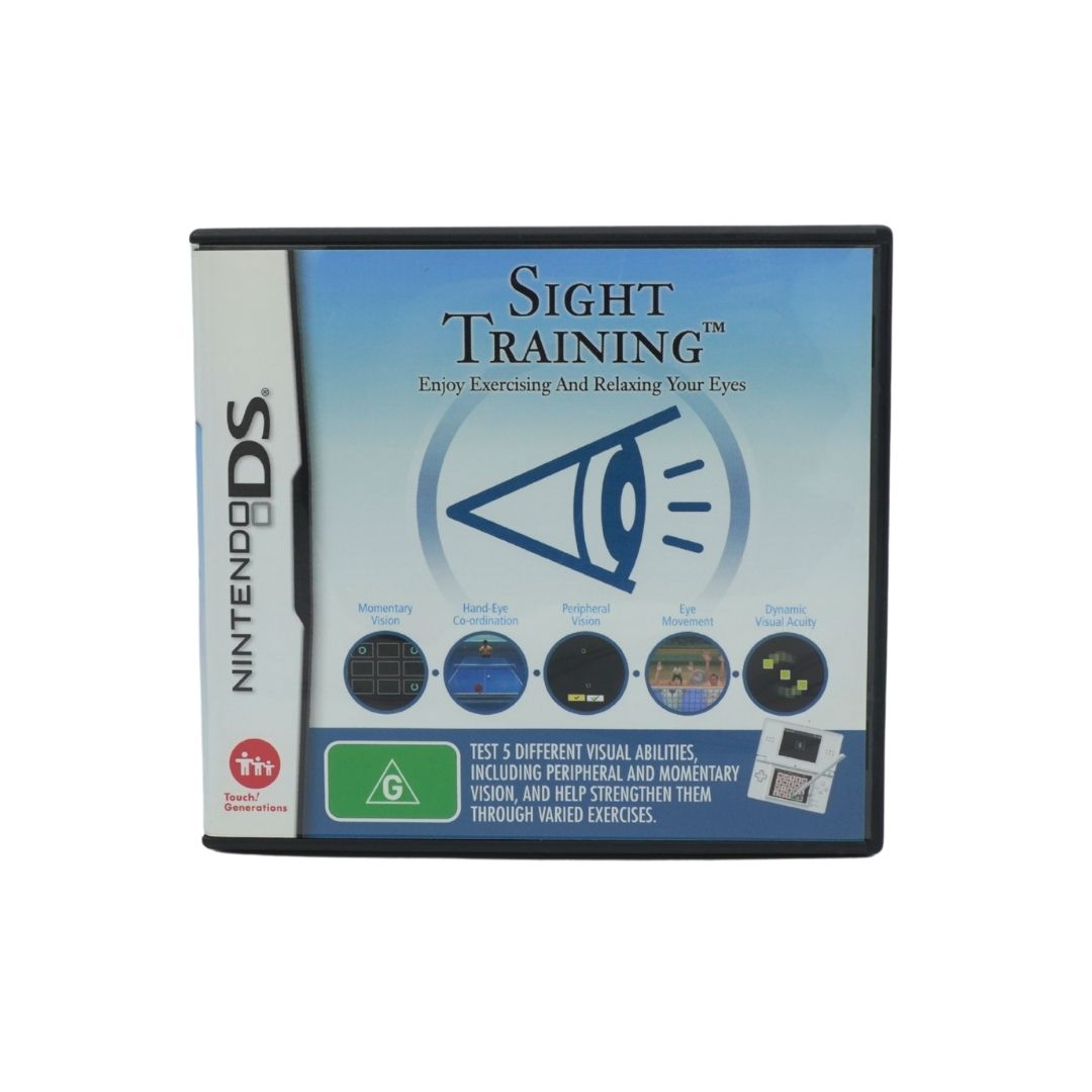 Nintendo DS Sight Training video game cartridge on a plain white background.