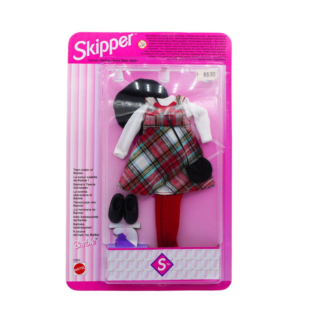 Barbie Skipper doll packaging with pink background