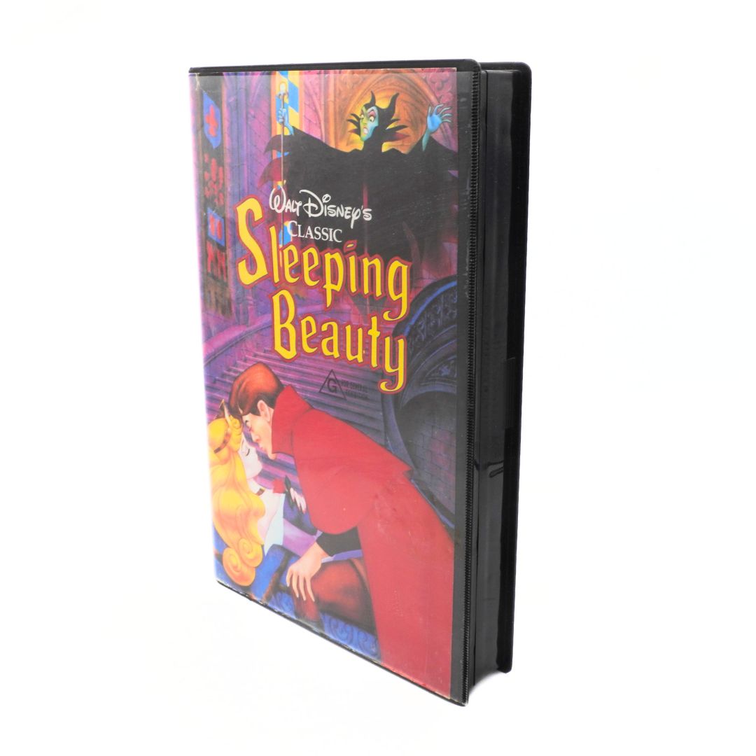 VHS tape cover of Disney's 'Sleeping Beauty' on a white background
