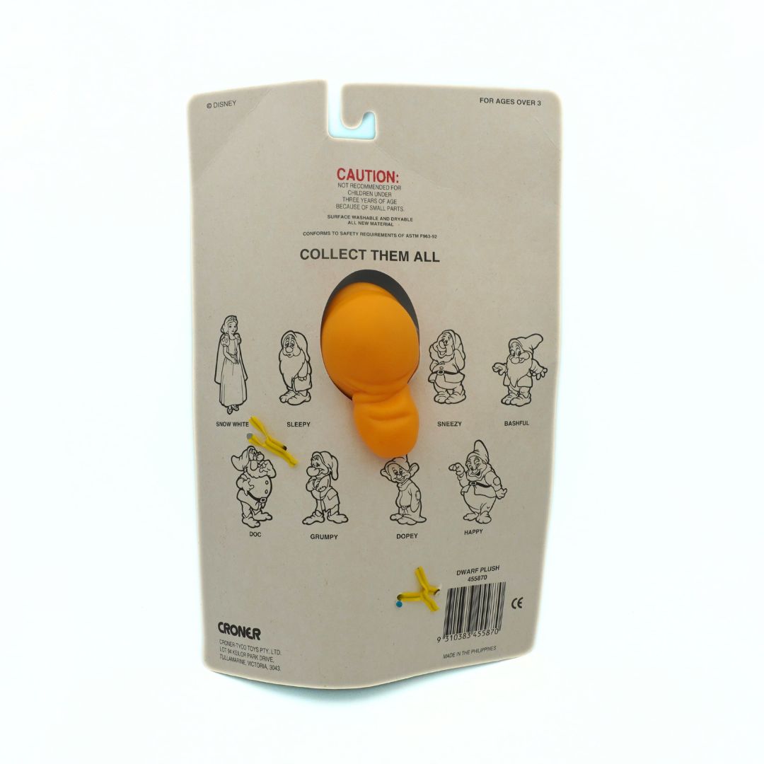 Cardback for Sneezy Snow White figure released in 1994