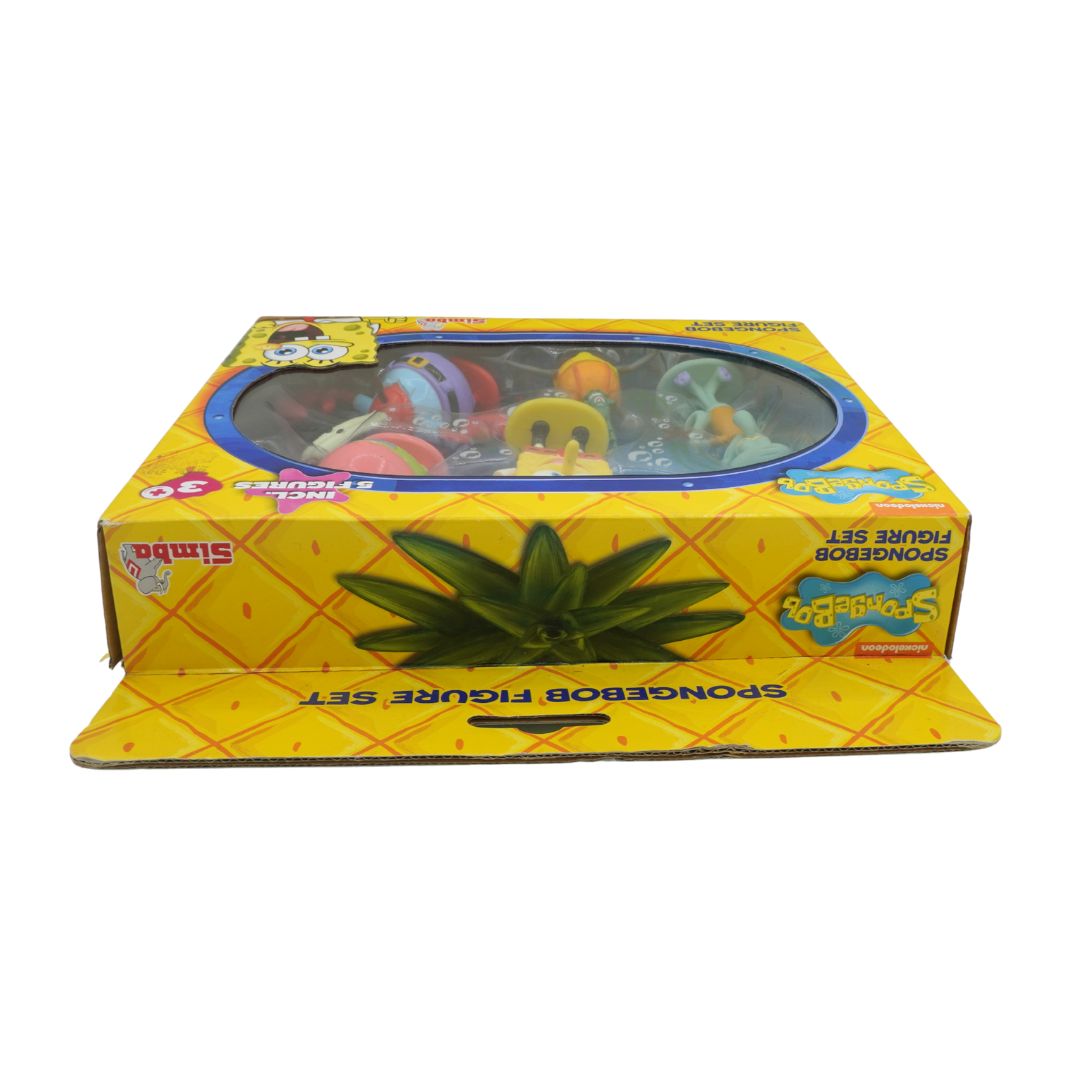 SpongeBob SquarePants toy figure set packaging on a white background
