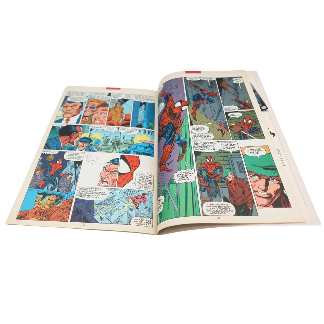 Internal pages of the Spiderman 30th Anniversary Comic book showing colourful comic book panels