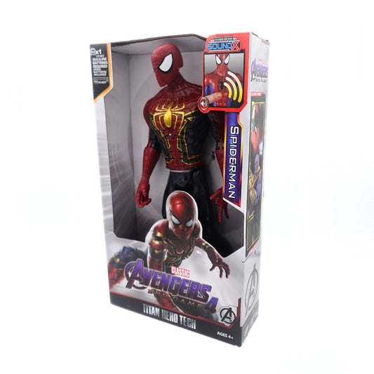 Avengers Endgame Spiderman Titan Hero Tech gold detailing figure in box