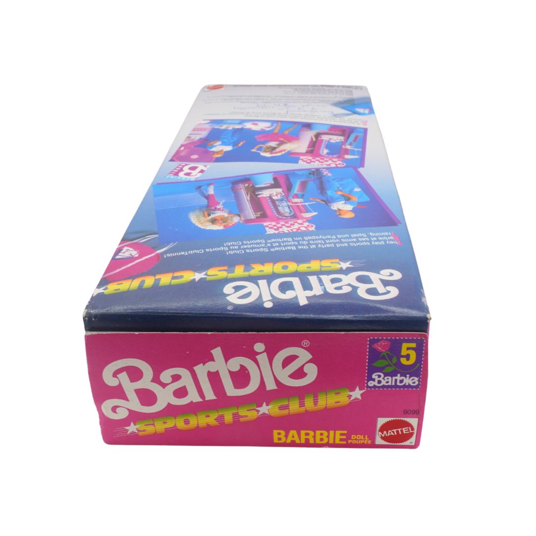 Barbie Sports Club toy box with colorful design on a white background
