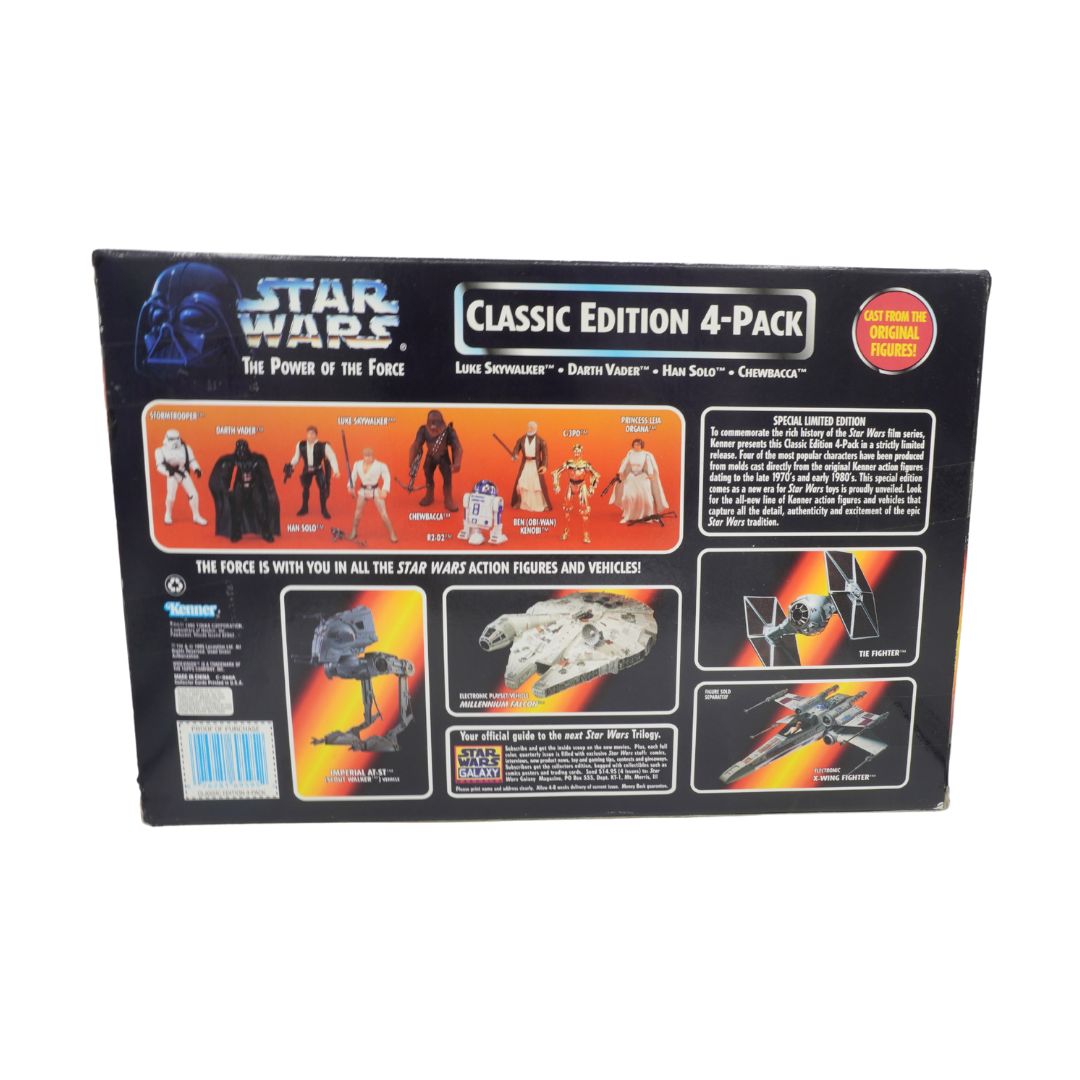 Star Wars Classic Edition 4-Pack toy box with character illustrations on a white background