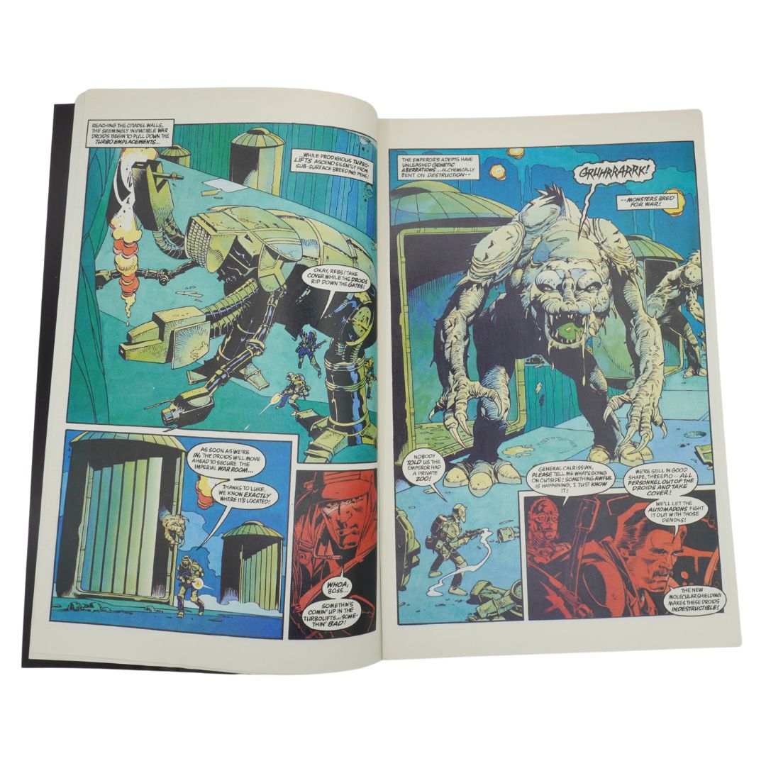 Comic book page with superhero and villain action