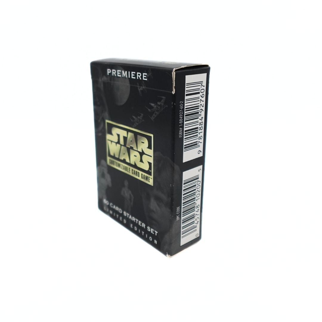 A box holding 60 cards from the Star Wars Premiere Card game showing minor wear