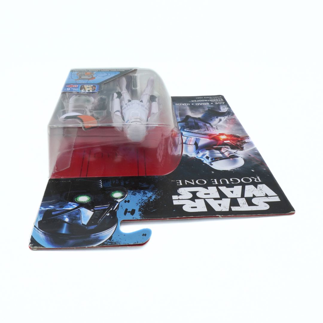 Star Wars toy figure in packaging on a promotional poster