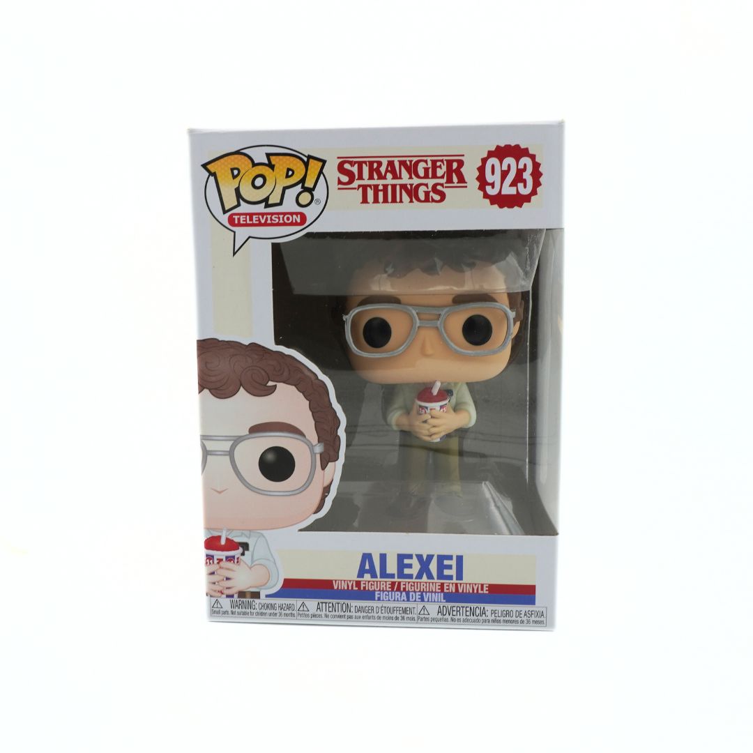 Funko Pop! Stranger Things Alexei figure in packaging on a white background
