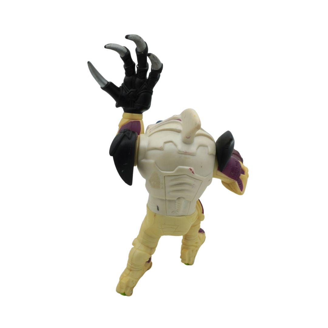 Toy figure with a black claw on a white background