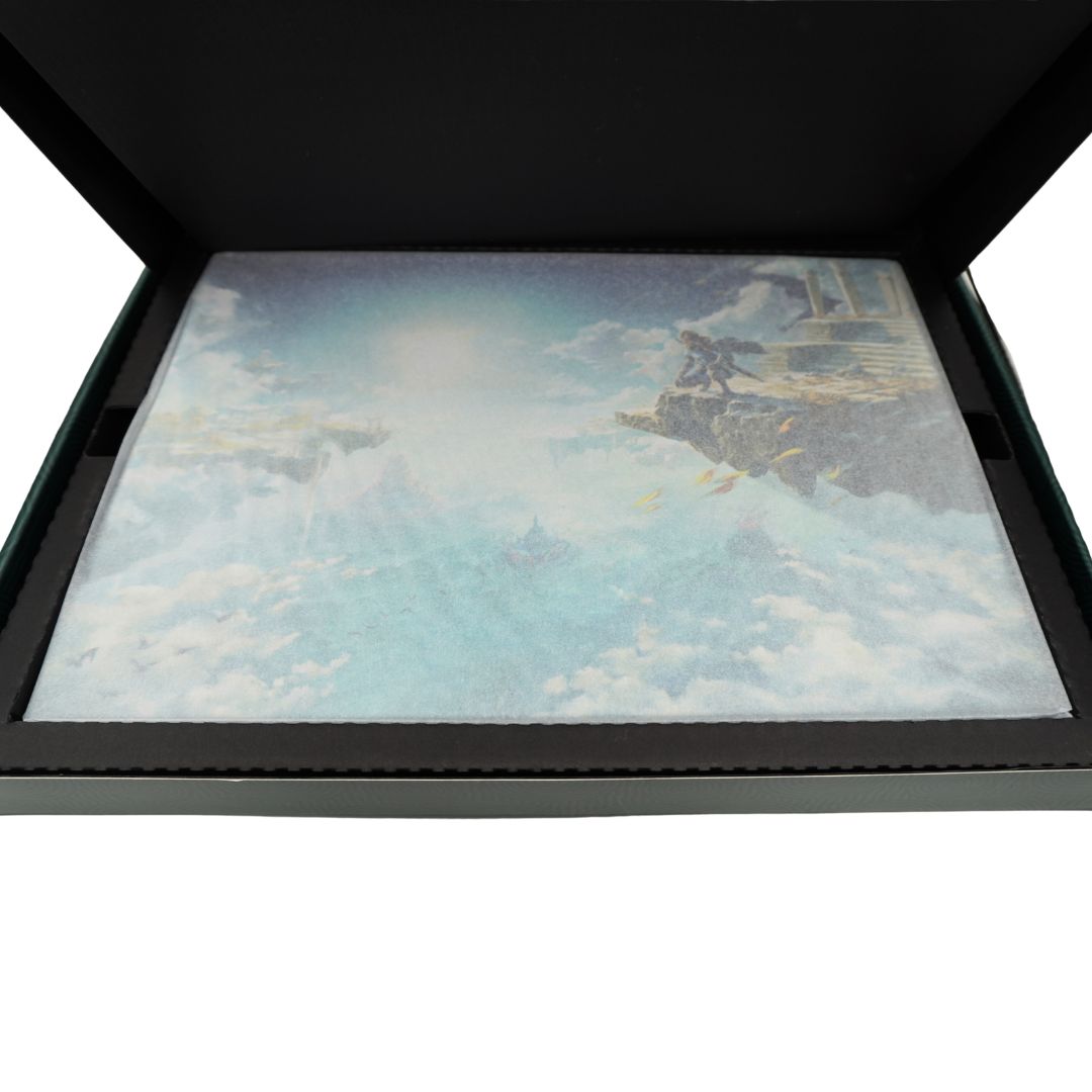 Tissue paper covering a vintage Tears of the Kingdom steel poster
