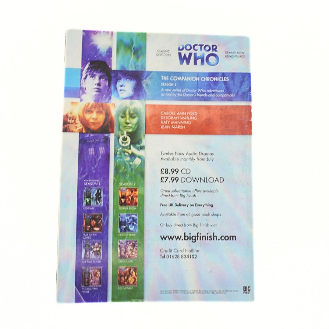 Back cover of a vintage 2008 TV Film Memorabilia magazine featuring a Doctor Who ad