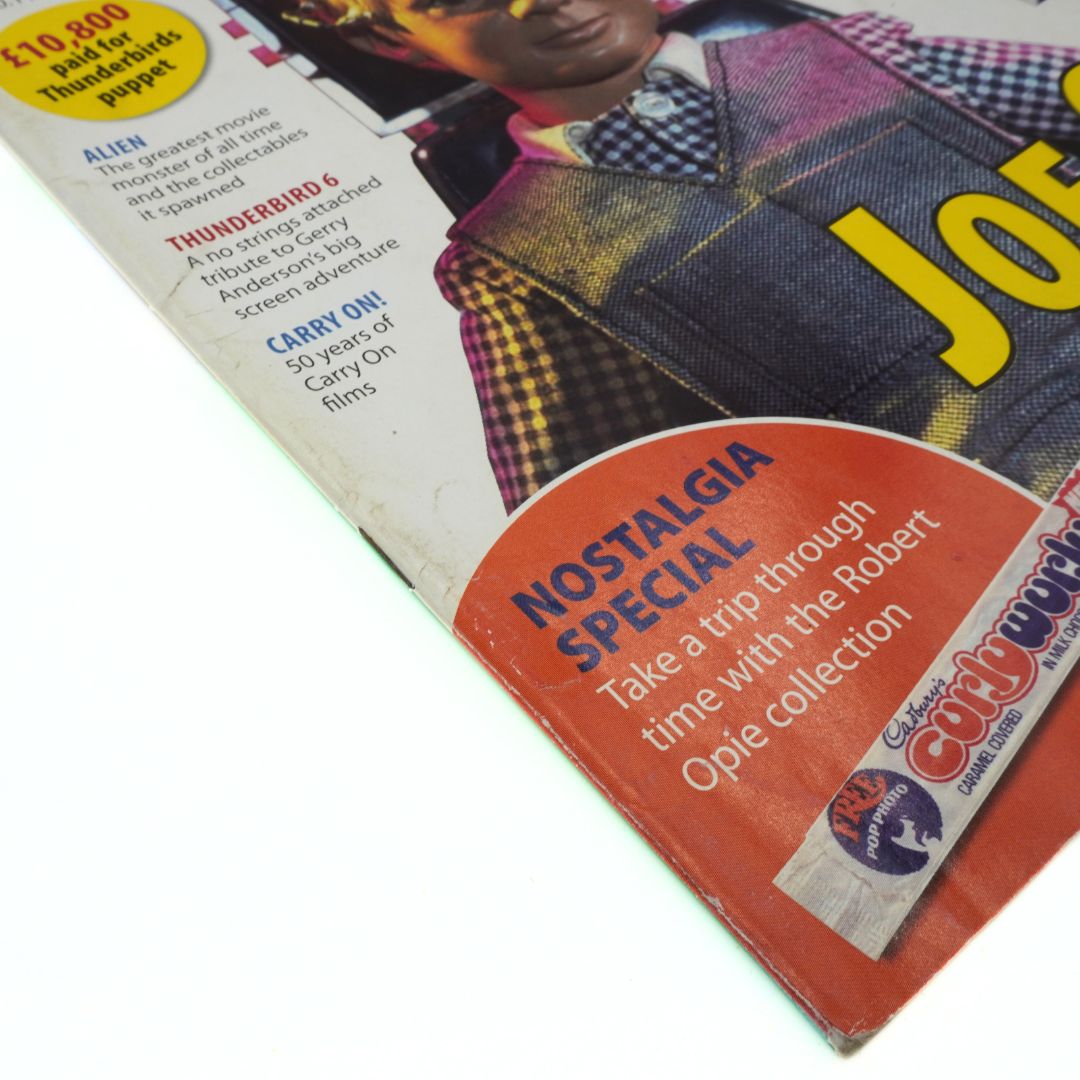 Creasing to the side of an August 2008 edition of TV Film Memorabilia Magazine