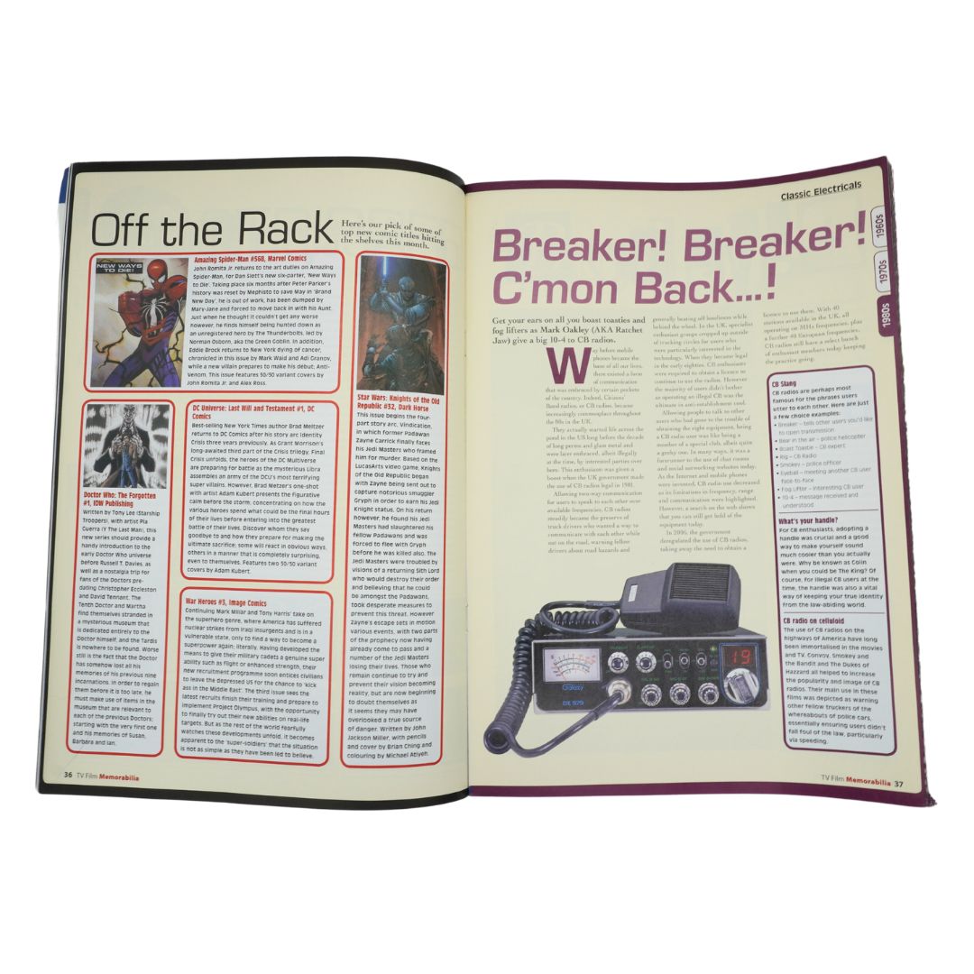 Inside pages of a 2008 TV Film Memorabilia Magazine with a feature on Classic Electricals
