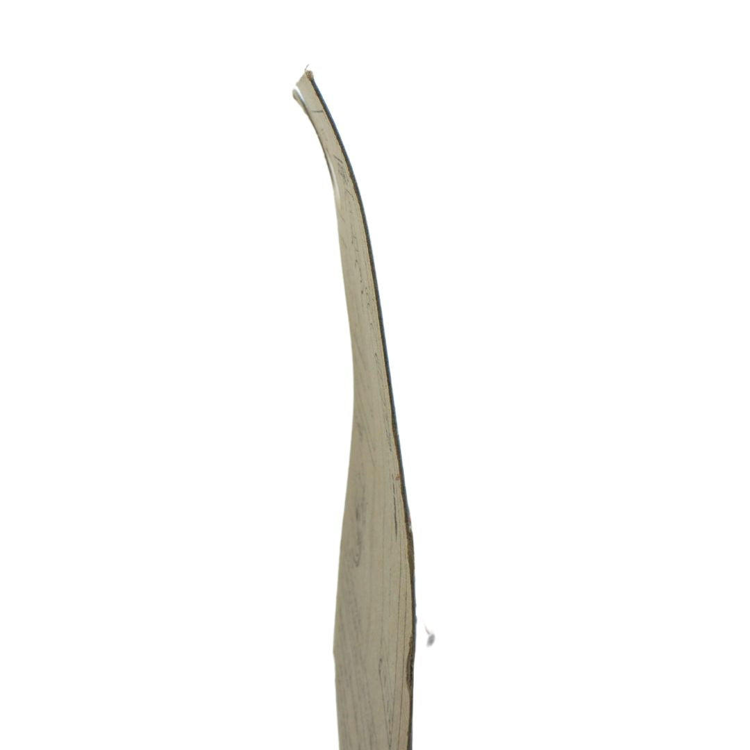 Long, thin cardboard object on a white background