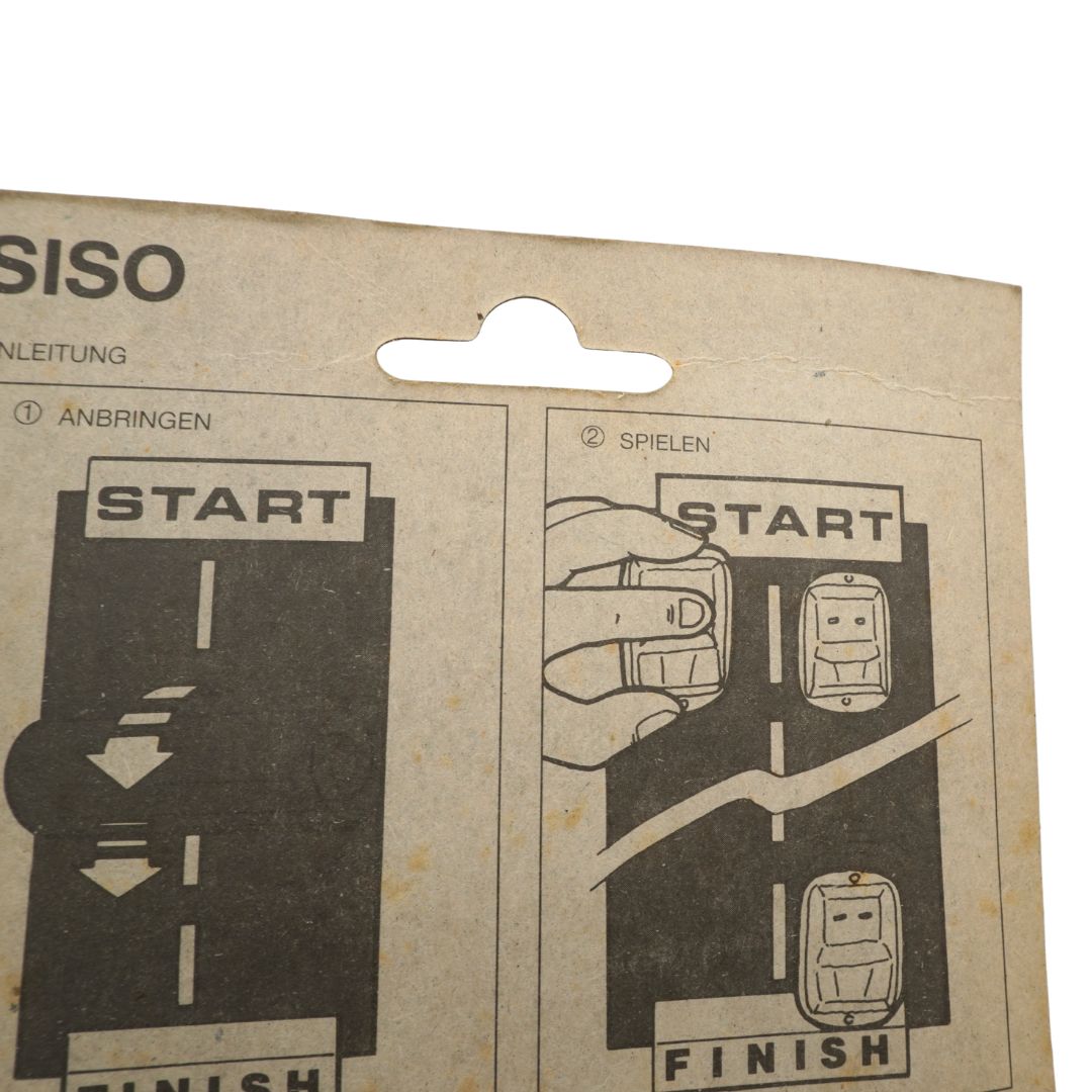 Cardboard packaging with 'Start' and 'Finish' labels on a white background