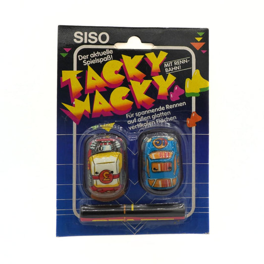 Packaged toy set with 'SISO Tacky Wacky' branding on a white background