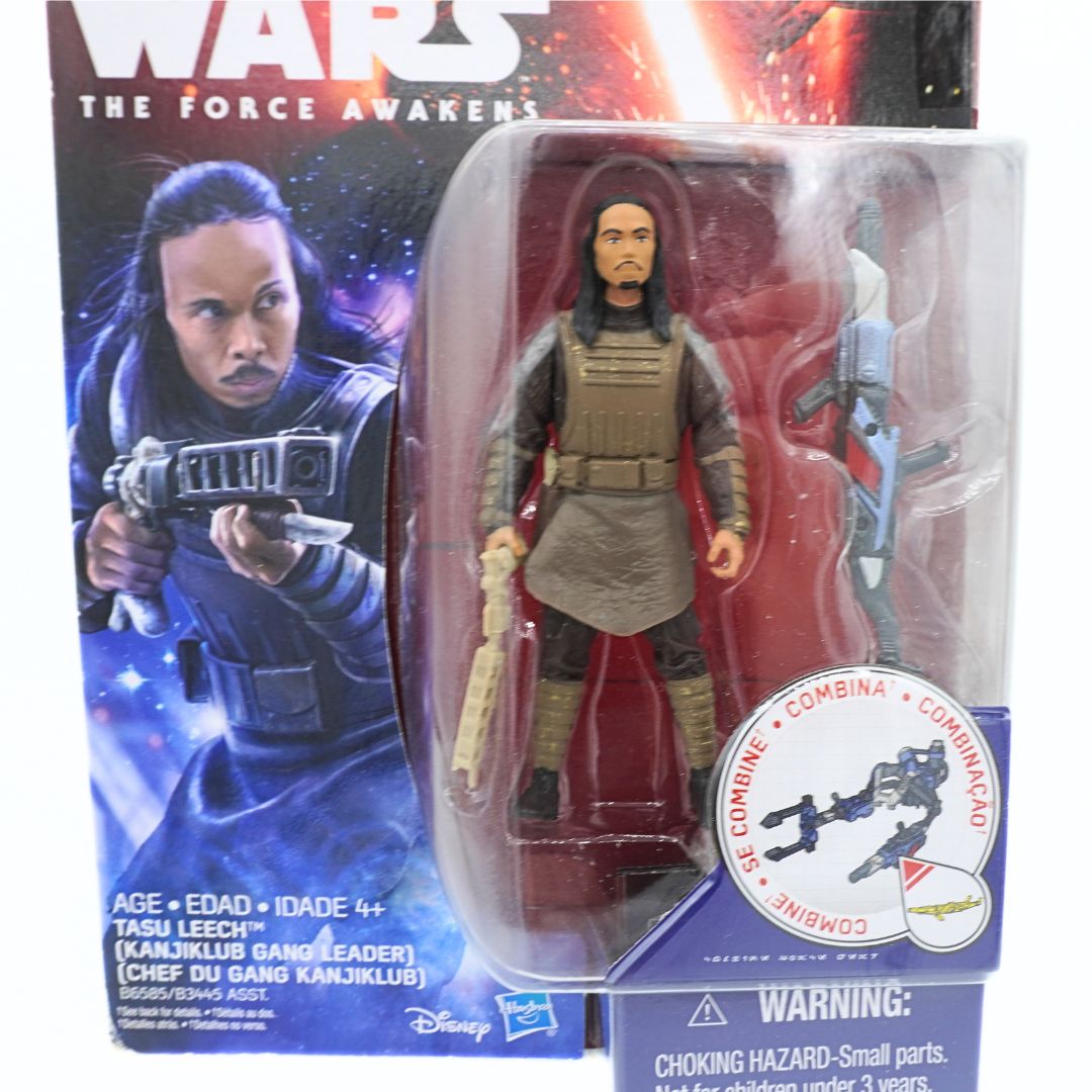Star Wars action figure in packaging with character illustration on the side