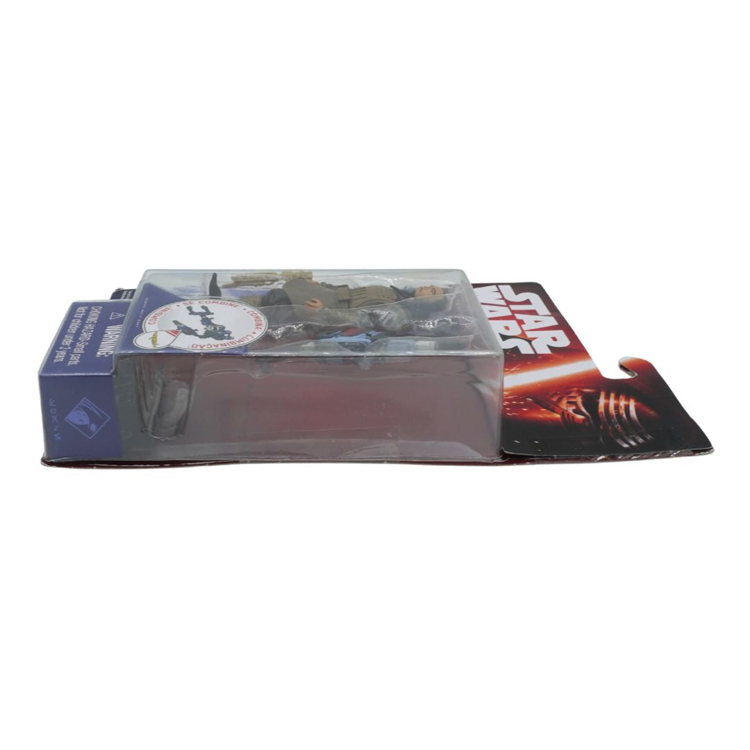Toy figure in packaging with visible branding on a white background