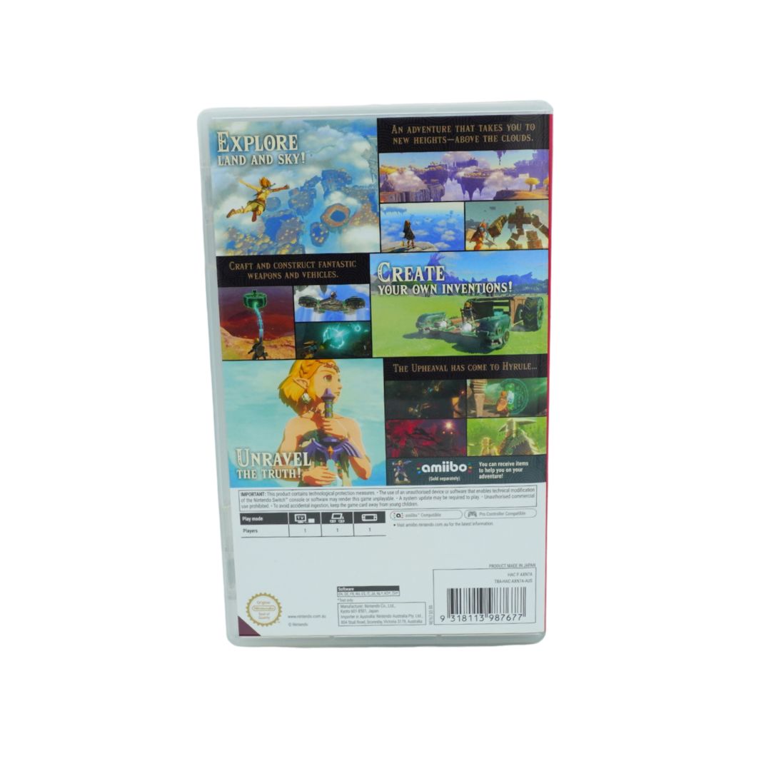 Back of the case for the Zelda game Tears of the Kingdom
