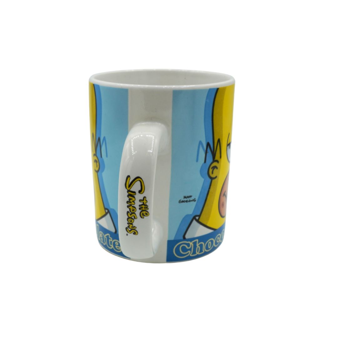 Mug with cartoon character design on a white background