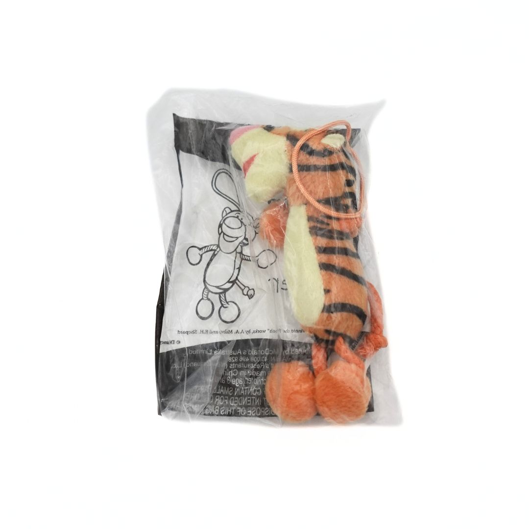 The Tigger plush released as a Happy Meal toy in 2005, in its original plastic packaging