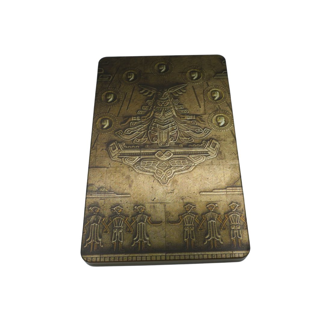 Gold tin case for switch games, with a Tears of the Kingdom Zelda game