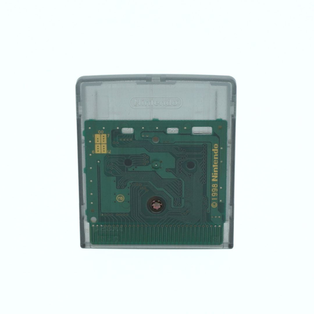 Close-up of a Nintendo Game Boy cartridge on a white background