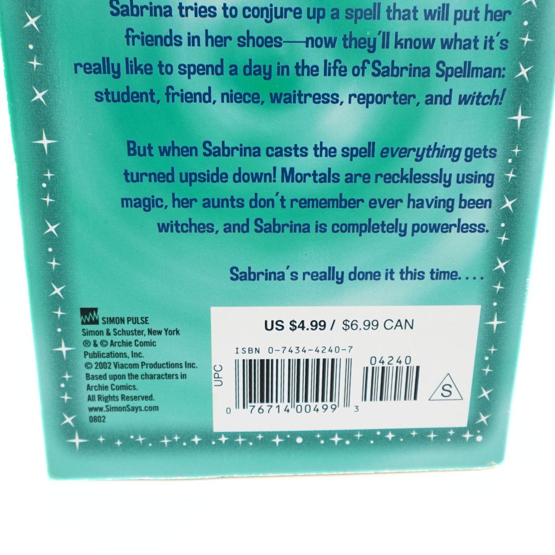 Close up of the barcode on the Sabrina the Teenage Witch Topsy-Turvy paperback