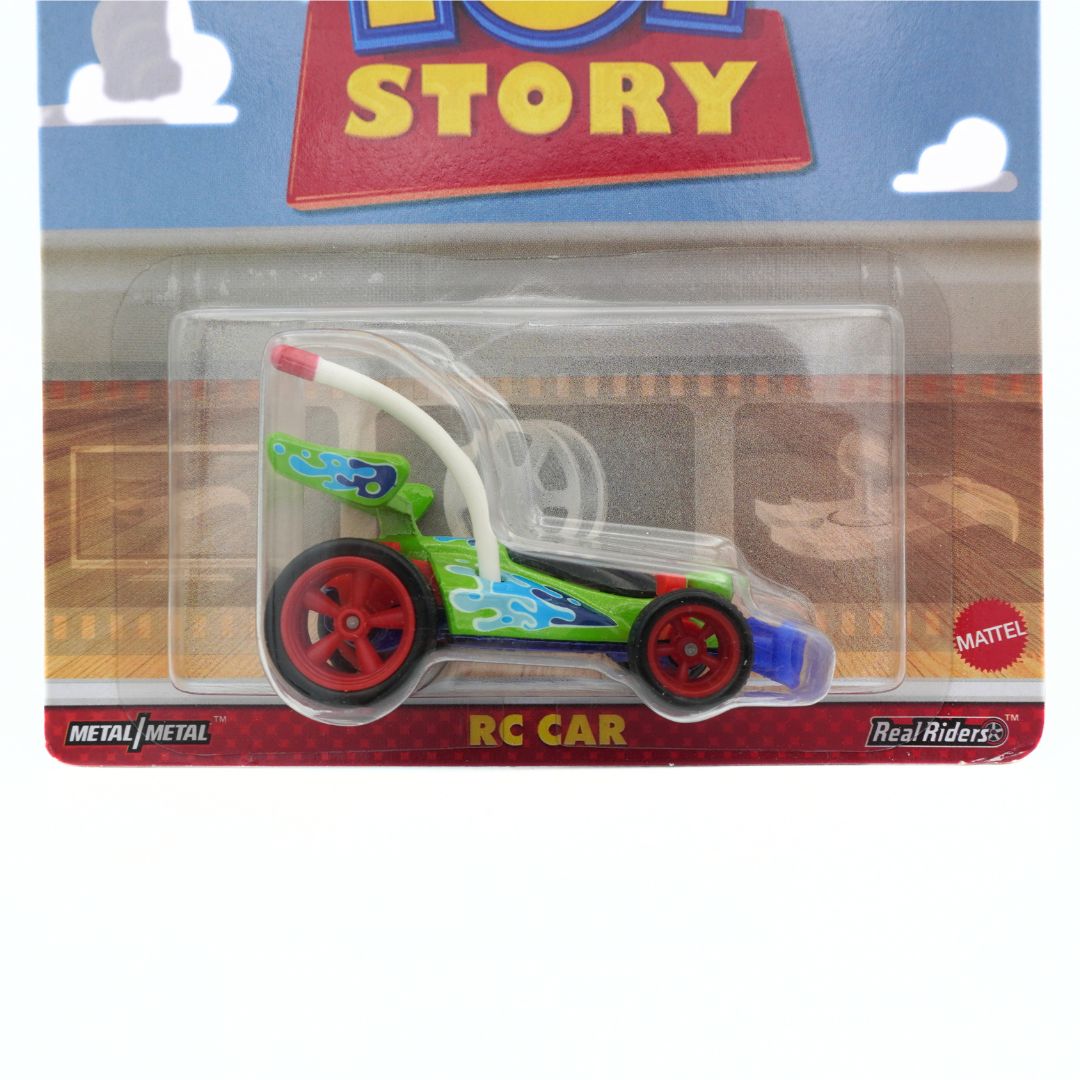 Toy car in packaging with 'Toy Story' branding