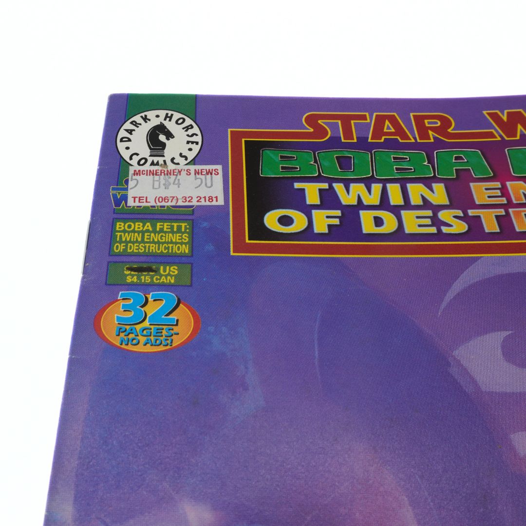Comic book cover of 'Star Wars: Boba Fett Twin Engines of Destruction' with visible branding and text.