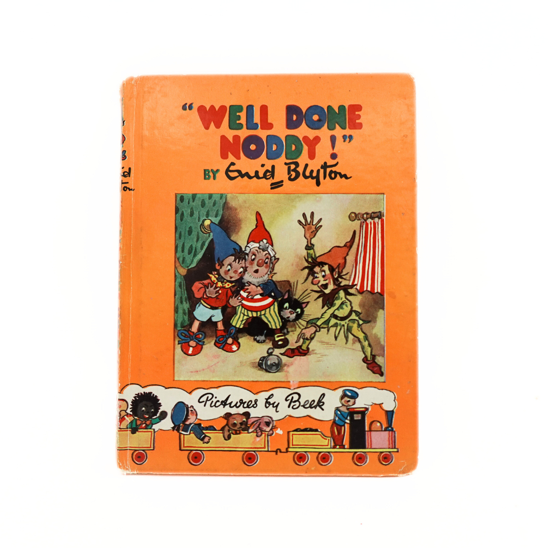 Front cover of a vintage hardcover Well Done Noddy book